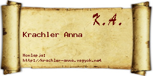 Krachler Anna névjegykártya