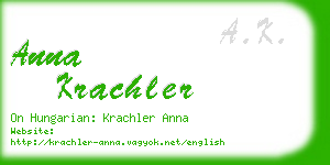 anna krachler business card